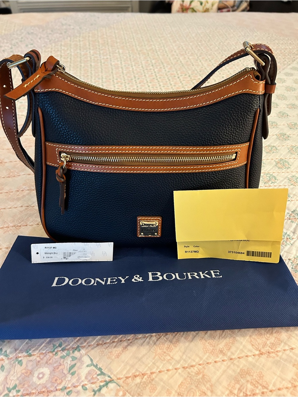 Dooney & Bourke Pebble Grain Piper Small Presley CrossBody in Midnight Blue EUC!